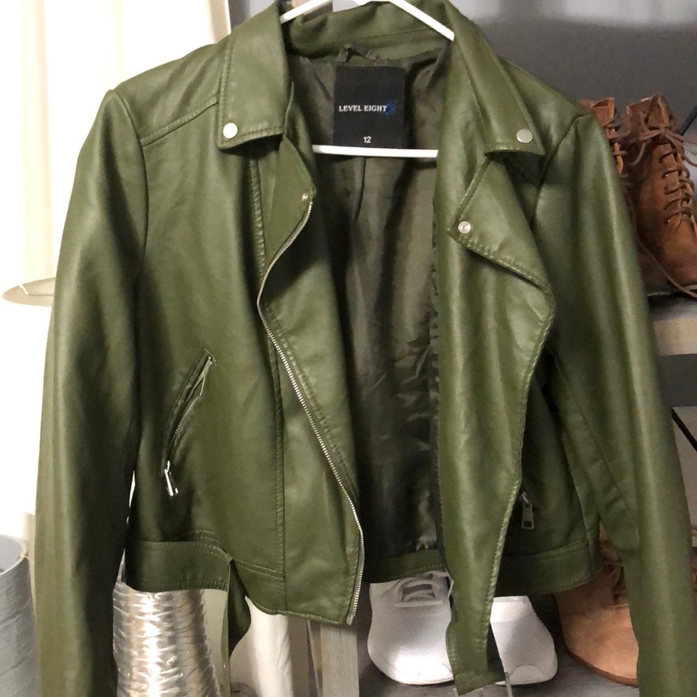 Green leather jacket